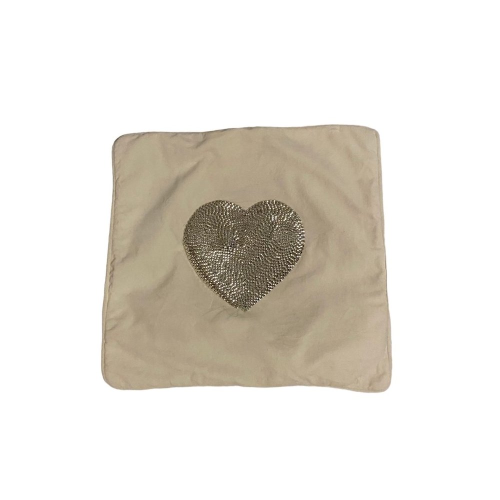 Shabby Chic White Heart Pillow Case